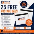FREE 25 Pack White Postage Bag | Premium Self-Seal Mailing Bag | Just Pay Shipping